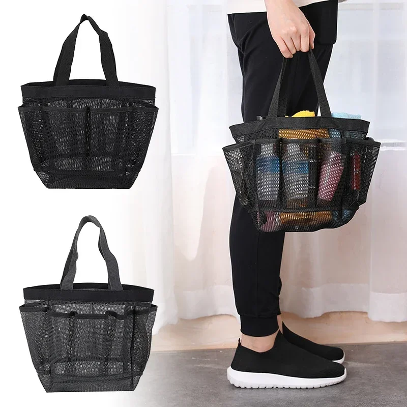 Borse da spiaggia in rete Borsa tote con 8 tasche Borsa tote pieghevole leggera impermeabile Borsa da piscina oversize