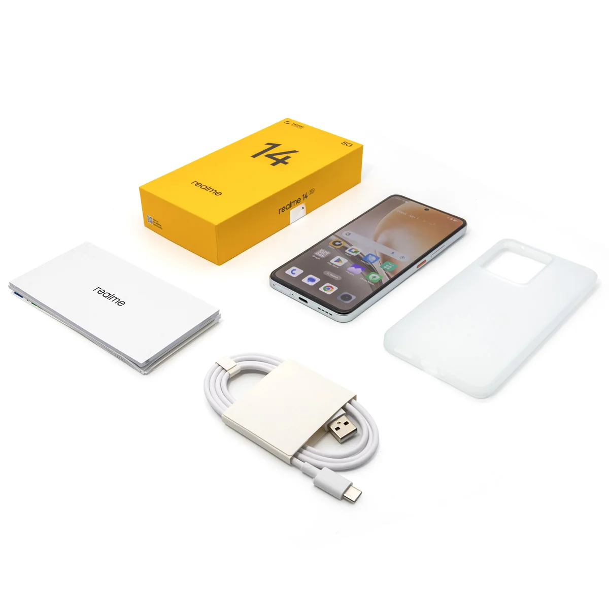 [Pionierprogramma] realme 14 5G-smartphone Leeuwebek ®   6 generatie 4 chipset 6000 mAh batterij 45 W opladen 120 Hz AMOLED-display IP69 NFC