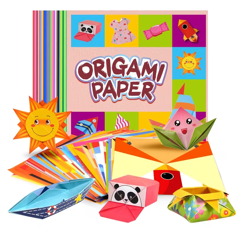 Juego de origami creativo, que incluye 54 hojas de origami de doble cara y folleto de instrucciones, adecuado para proyectos de arte y manualidades DIY