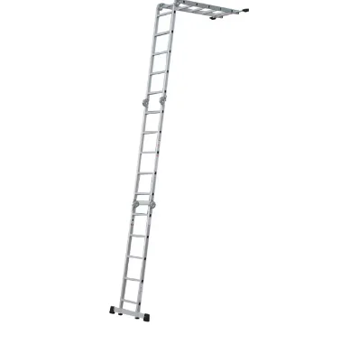 Escalera plegable de aluminio multien uno, resistente, liviana, multiposición para andamio, extensión, escalera de mano