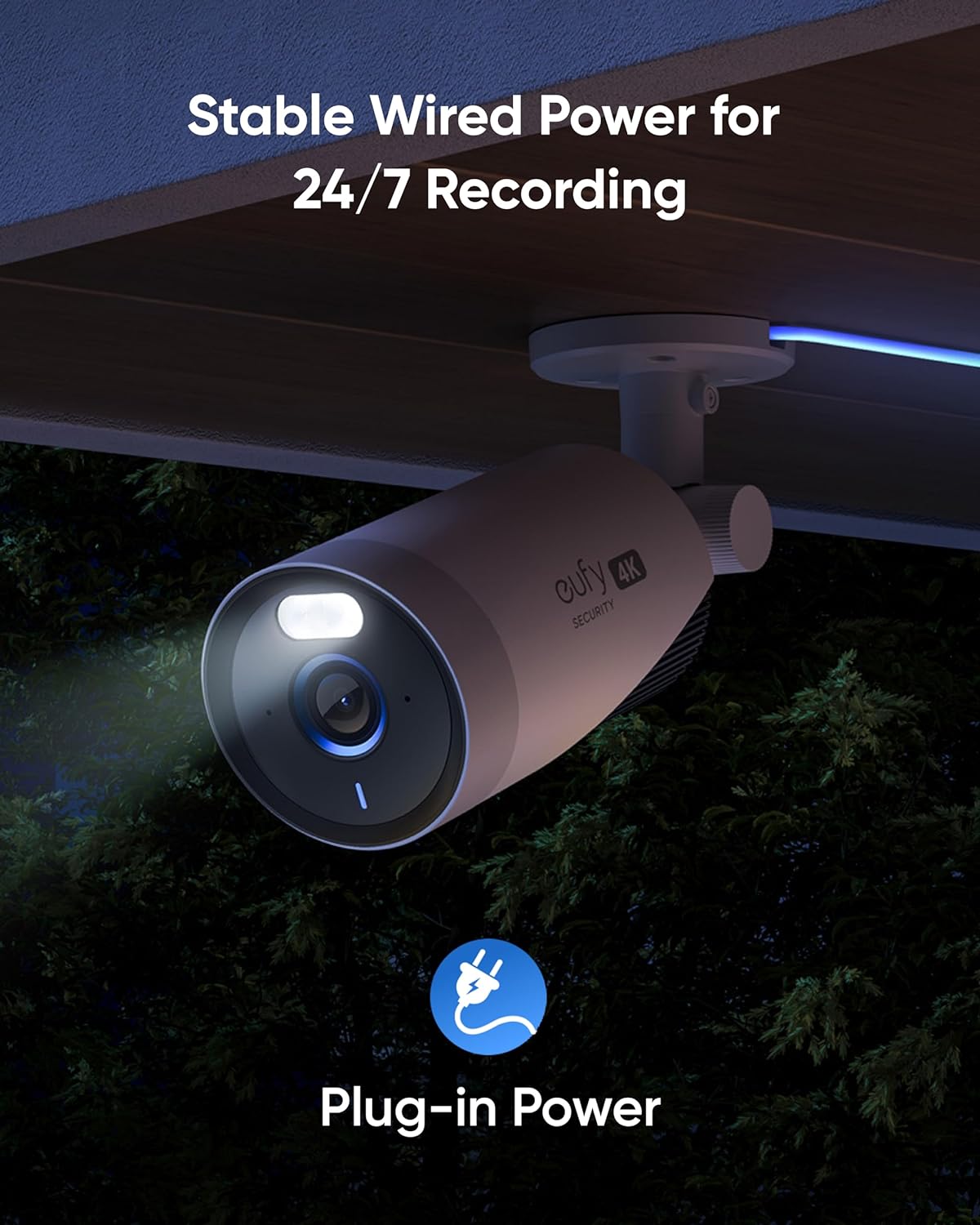 eufy Security eufyCam E330 (Professional) 4K Outdoor Security Camera System 24/7 Recording Plug-in Wi-Fi NVR Face Recognition AI