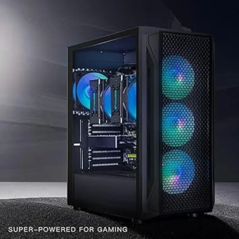 Dual CPU Gaming PC, Dual Intel i7 Xeon E5 up to 3.7GHz 1T SSD, 600M WiFi, BT 5.0, RGB Fan x4, Windows 10 Pro