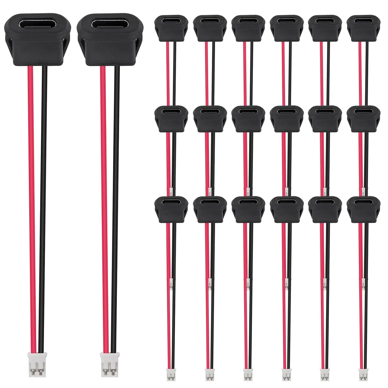 10 pz Tipo-C Telaio Femmina 2 Pin Tipo-C Presa Femmina Connettore Impermeabile Martinetti Femmina Porta di Ricarica con Fibbia della Carta
