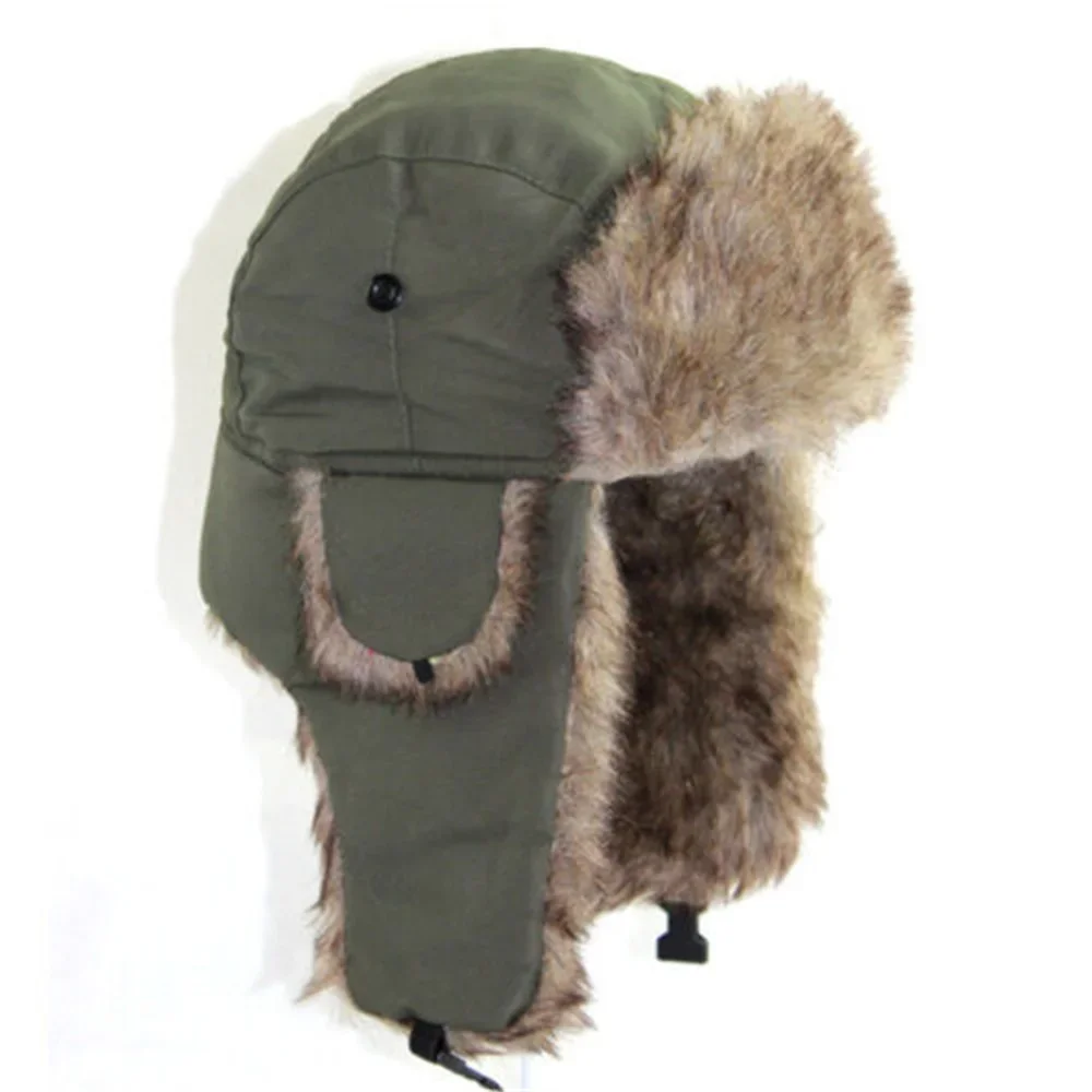Trapper de invierno para hombre, aviador, soldado, orejeras, cálido, ruso, impermeable, gorro de esquí, gorra de bombardero, gorros protectores de orejas cálidos rusos