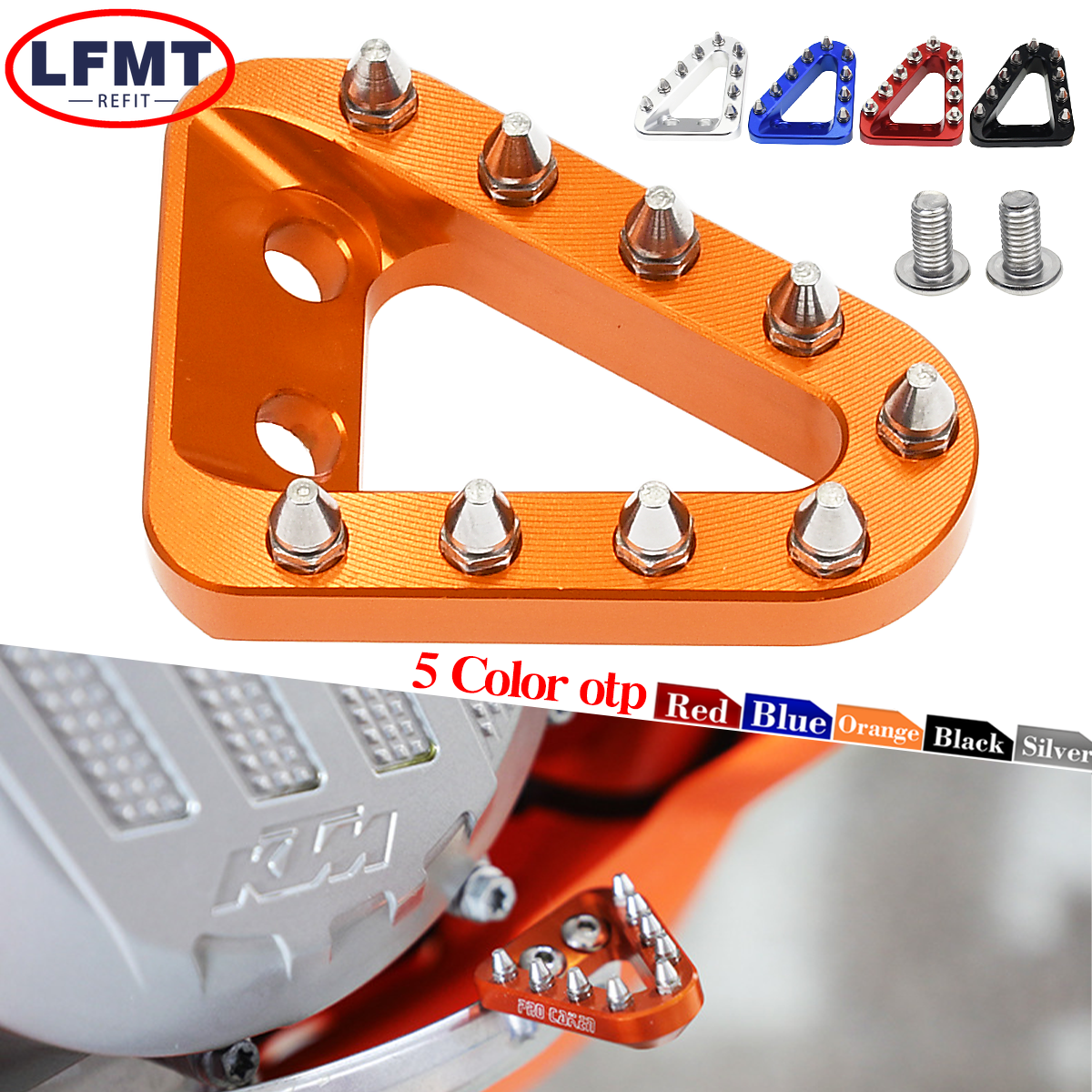 Pedal de freno trasero CNC para motocicleta, punta de placa de paso para KTM XC XCF XCW SX SXF EXC EXCF TPI 6D Husqvarna TE FE TX FX TC FC 2016-2023
