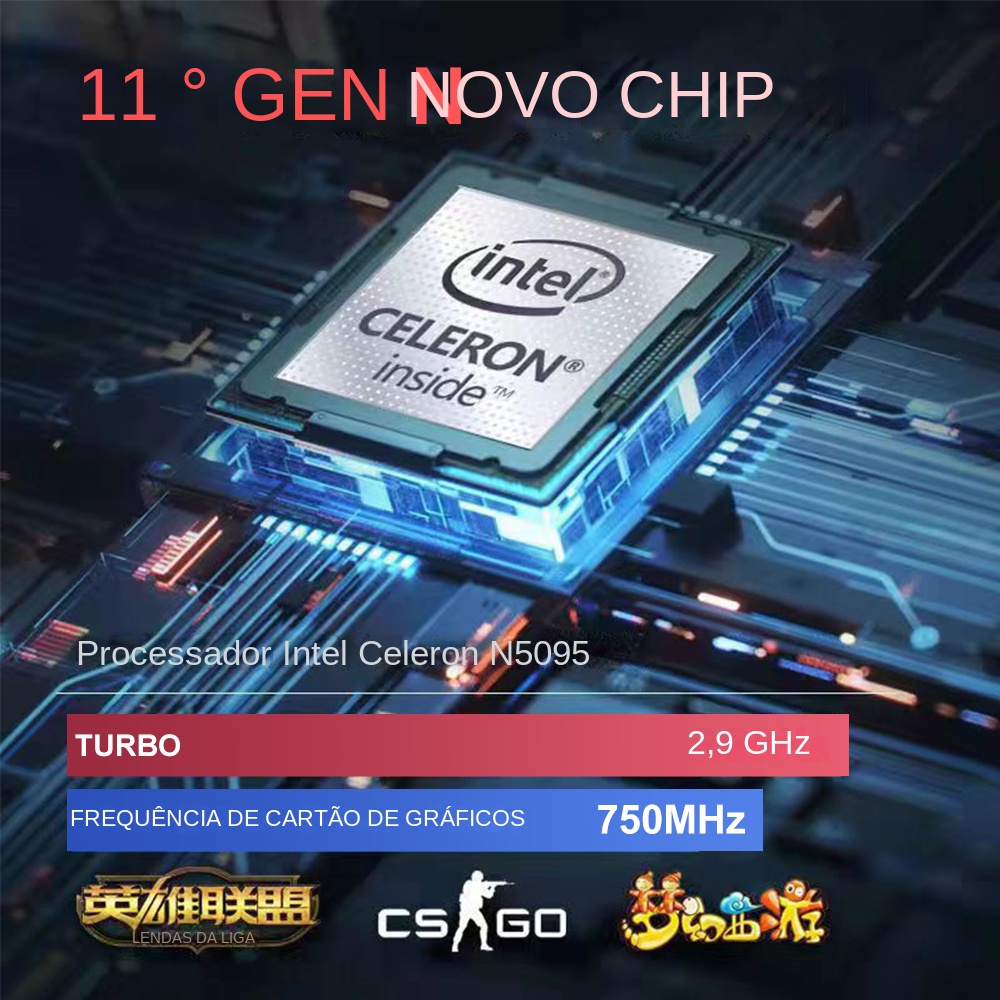 AKPAD Intel Celeron 11TH N5095 15.6 polegadas Laptop 16GB RAM 1TB SSD Dual Band WiFi Escritório Empresarial de Classe Online Notebook Window10/11