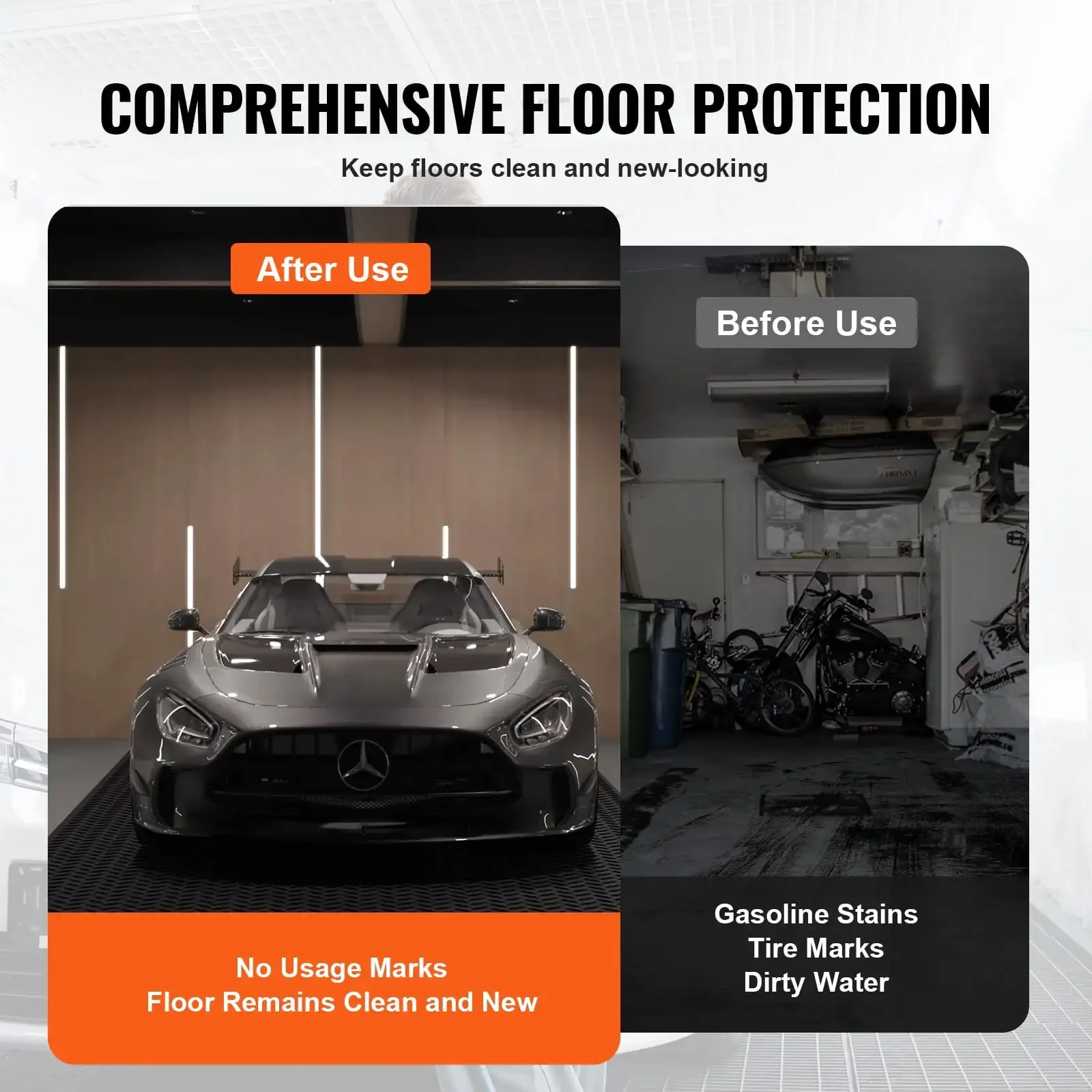 Diamond-Plate Rubber Flooring Roll, 3 mm x 4 ft x 15 ft Garage Floor Mat, SBR Rubber Garage Flooring Roll, Easy to Clean, Black