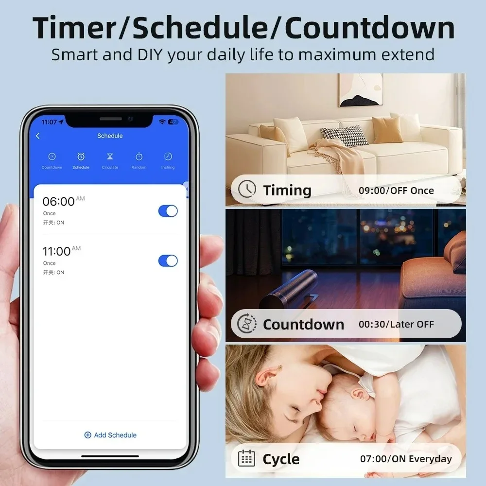 16A Mini Wifi Smart Switch DIY Smart Home Leben Licht Schalter 2-Wege Steuerung Fern Timer Funktioniert mit Alexa Google Home Alice