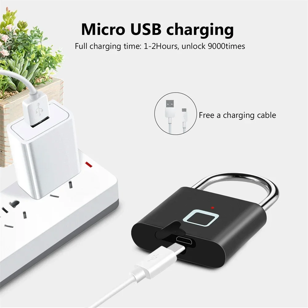 กล่องกุญแจกุญแจลายนิ้วมือป้องกันการโจรกรรมกันน้ํา USB แบบพกพาสมาร์ทแบบพกพาหลัก D3C9 Keyless ล็อครักษาความปลอดภัยชาร์จ