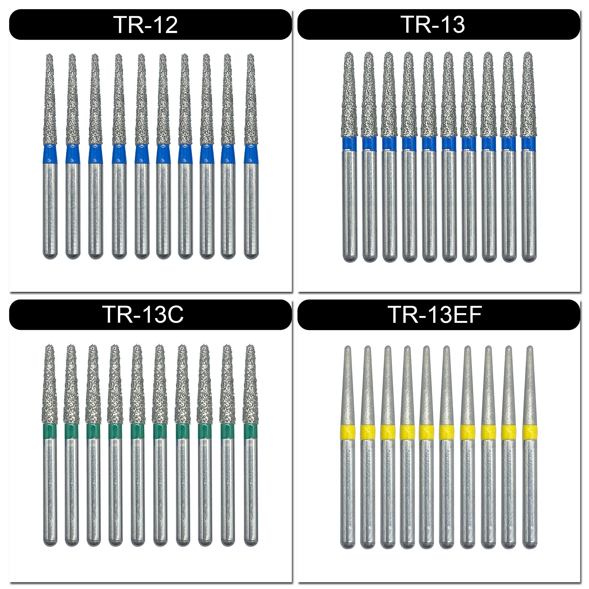 WELL CK 10pcs/Pack Dental Diamond Burs Drill for High Speed Handpiece Dentist Burs FG Series Dia 1.6mm