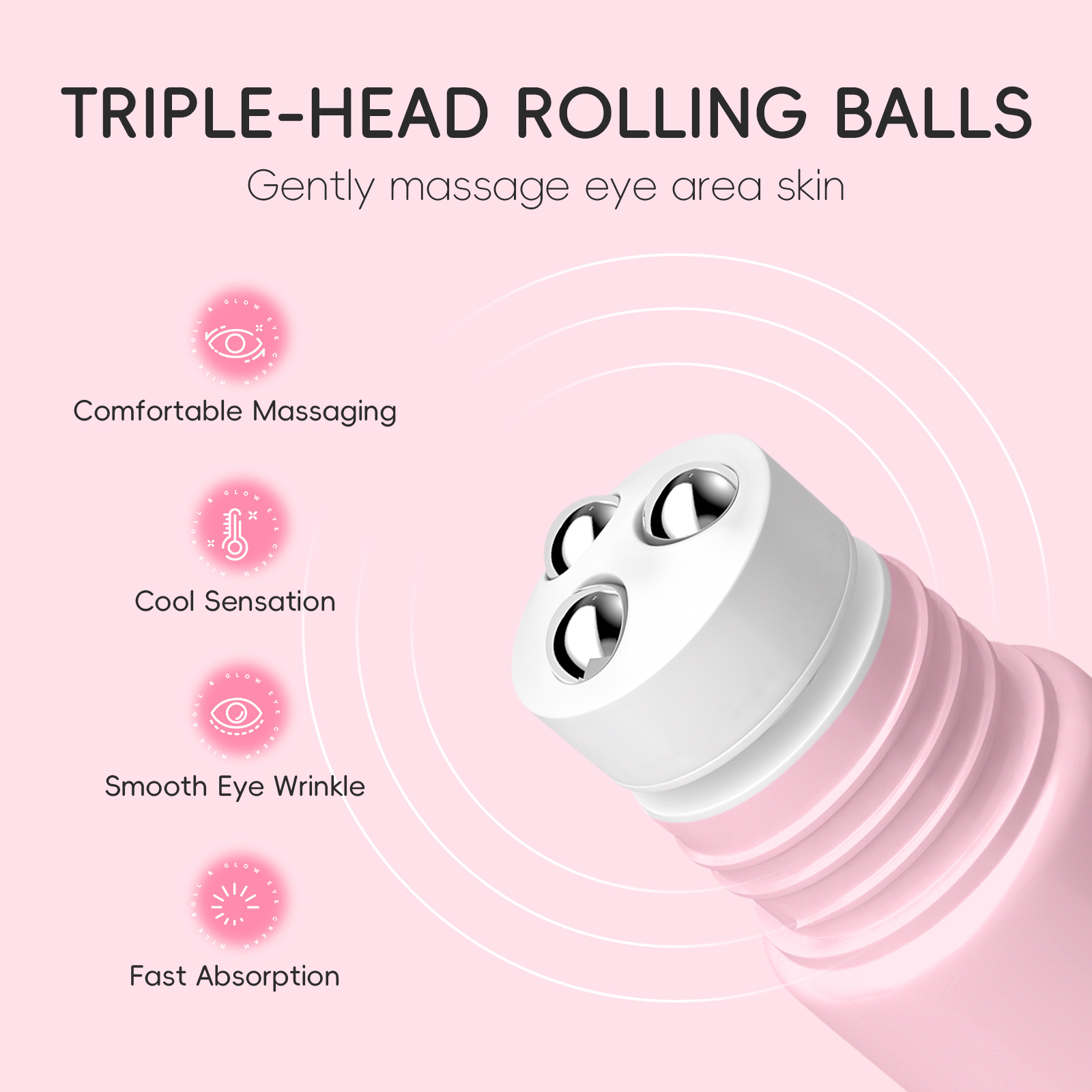 LAIKOU Sakura Oogserum Roller Massage Hyaluronzuur Huidverzorging Wallen Crème Hydraterende Donkere Kringen 15 ml