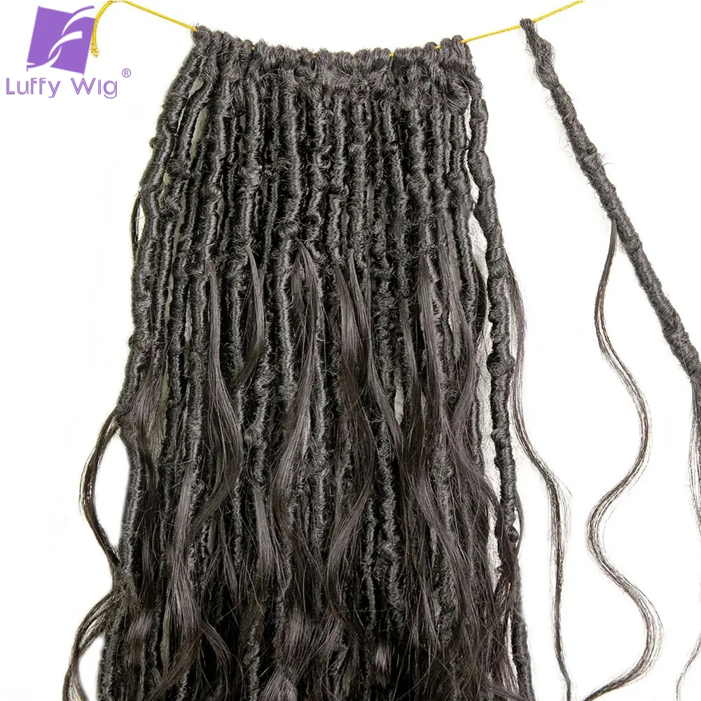 Pré Looped Crochet Boho trança cabelo com onda do corpo, Tranças sem nós, Encaracolado Termina