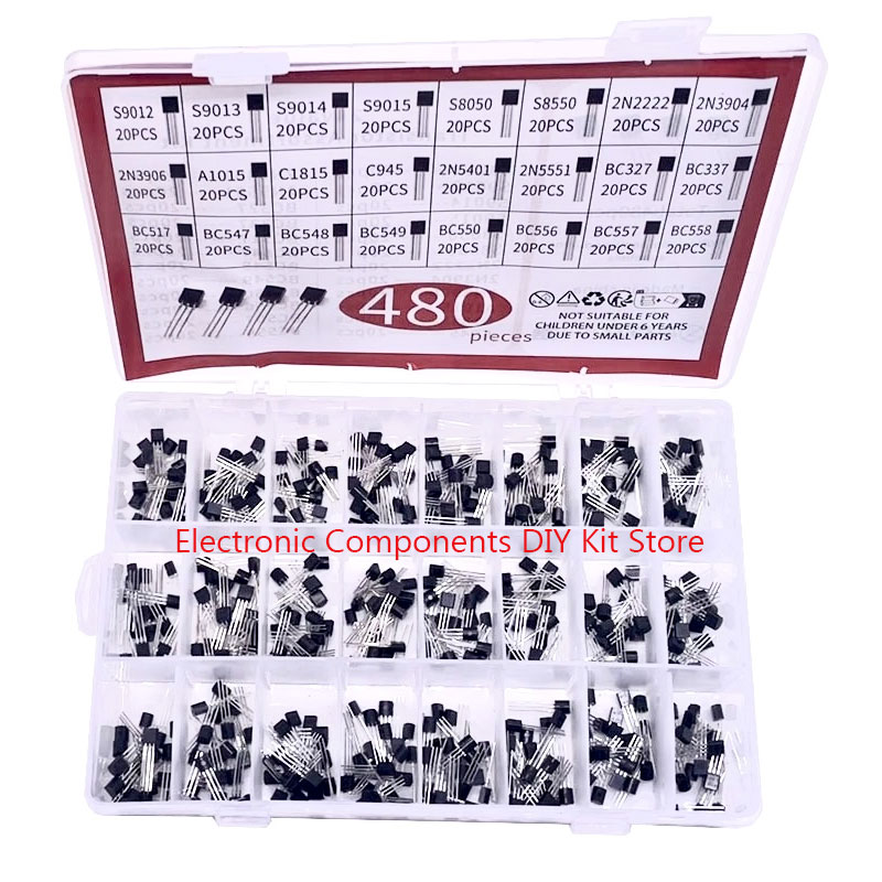 50-840PCS Transistors kit NPN PNP S8050 S8550 S9012 2N3904 2N3906 C1815 A1015 J13001 BC327 BC337 BC517 BC547 BC548 BC549 BC558