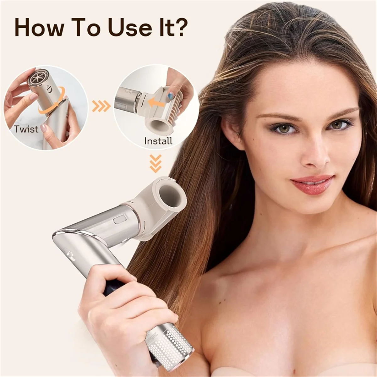 BABQ Wide Tooth Comb and Anti-Flying Nozzle for Shark XSKHD4PA / XSKHD4WTCA FlexStyle Series Air Hair Styling Tool Attachment