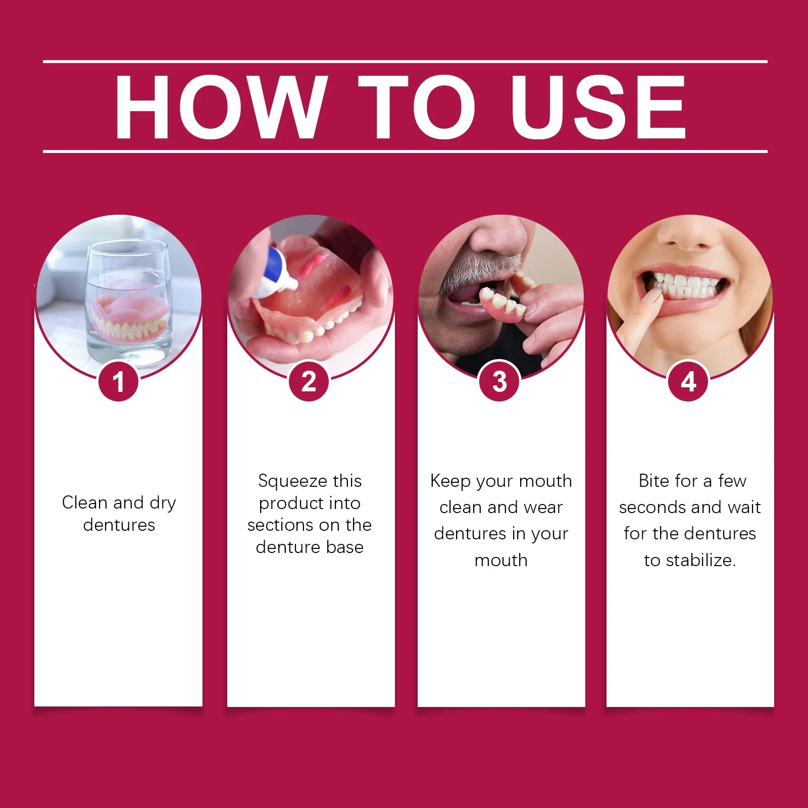 Comfort Denture Adhesives Glue Teeth Care Thermoplastic Denture Silicone Reline Kit Adhesive Cushion Friction Fixed Dentures
