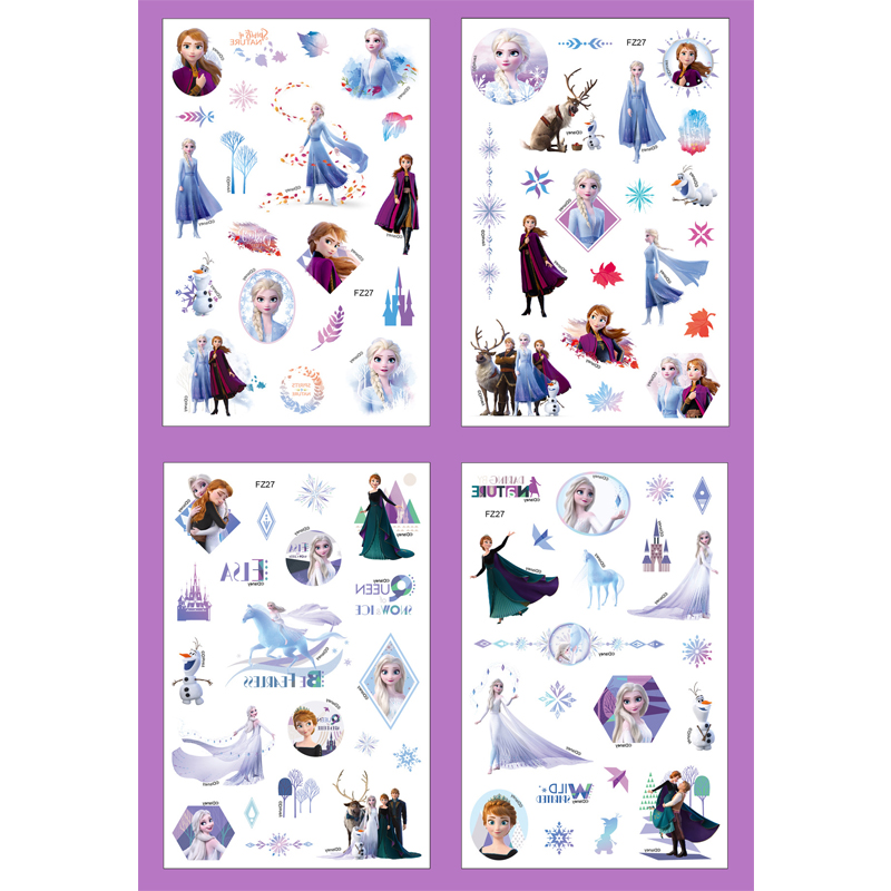 4 ชิ้น/เซ็ต Tattoo สติกเกอร์ Disney Stitch เจ้าหญิงโซเฟียยูนิคอร์นแช่แข็ง Action Figure รถยนต์สติกเกอร์การ์ตูนเด็กผู้หญิงของขวัญวันเกิด