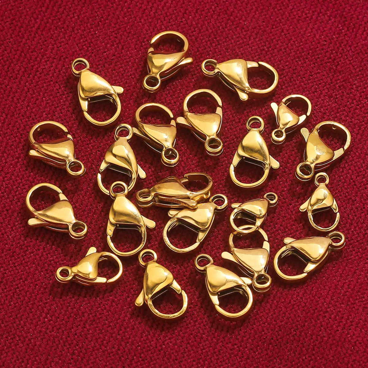 20 Stück Edelstahl-Karabinerverschluss für DIY-Halskette und Armband, Schmuck-Endglieder, einfach und praktisch, 18 Karat Artware-Großhandel