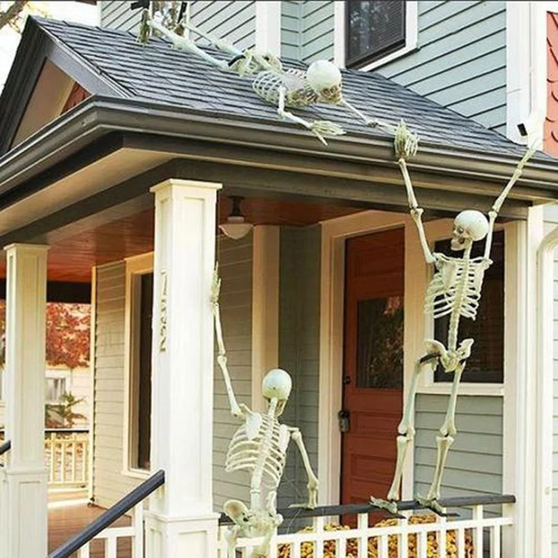 1 PC Happy Halloween Modeling Humanoid Skeleton ตกแต่ง Props บ้านผีสิงบ้านห้องนอนระเบียงตกแต่ง DIY อุปกรณ์