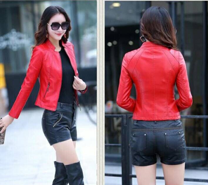 New Spring Genuine Leather Jacket Women Leather New Outerwear Coat Women's Biker Zipper Jackets