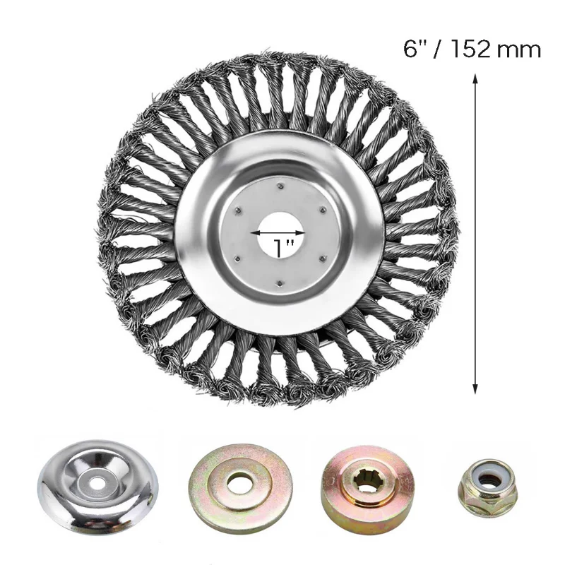 6/8 นิ้วแปรงลวดTrimmerหัวเหล็กUniversal Grass Trimmerใบมีดหัวเครื่องตัดหญ้าอะแดปเตอร์ใบมีดสวนเครื่องมือ