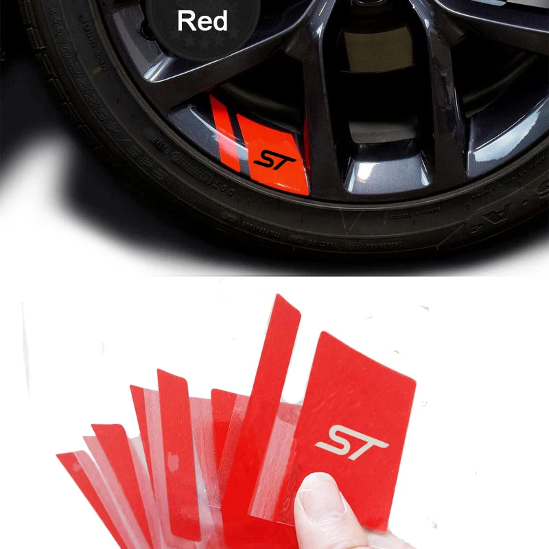 6szt STLINE Naklejka na koło samochodowe do Ford Fiesta Mondeo Fusion Escape Edge Ecosport Focus Ranger Ghia MK2 MK3 MK4 KUGA