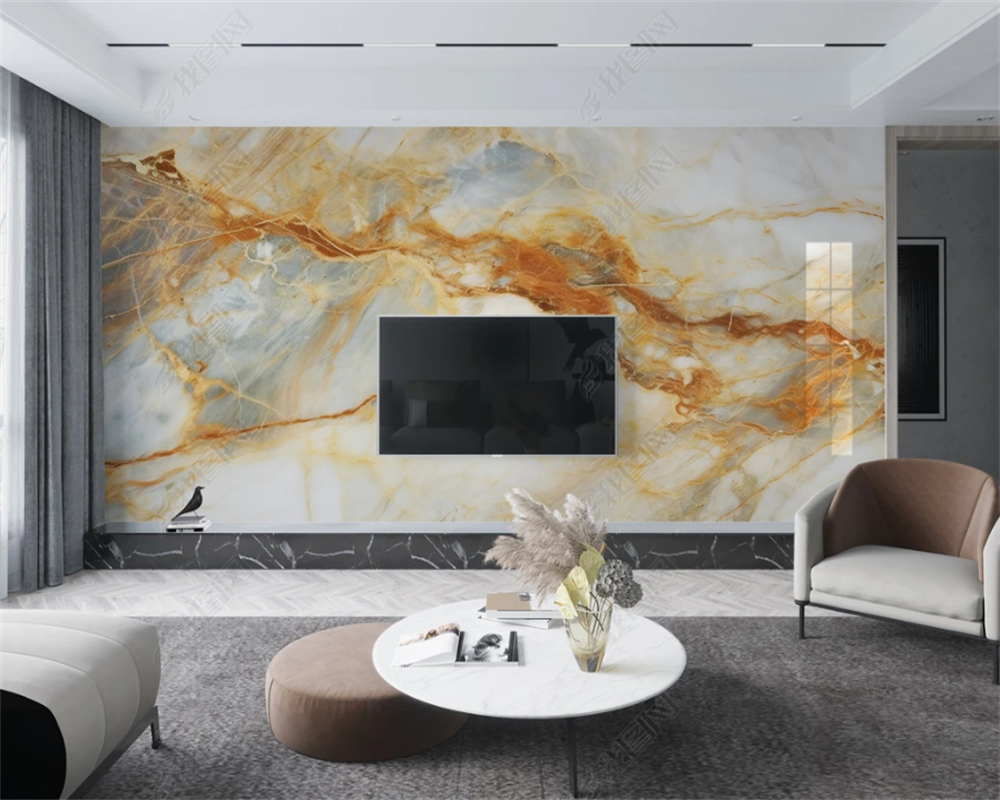 Beibehang papel de parede カスタマイズされたモダンなテレビの背景、新しい大理石パターン、ハイエンドセンスのウォールステッカーリビングルームの壁紙