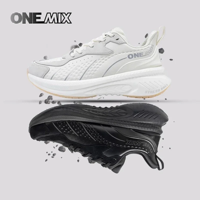 ONEMIX 2025, Winter-Training, Laufschuhe für Herren, Sportschuhe, Leder, warm, verschleißfest, weibliche Jogging-Schuhe, Wanderschuhe