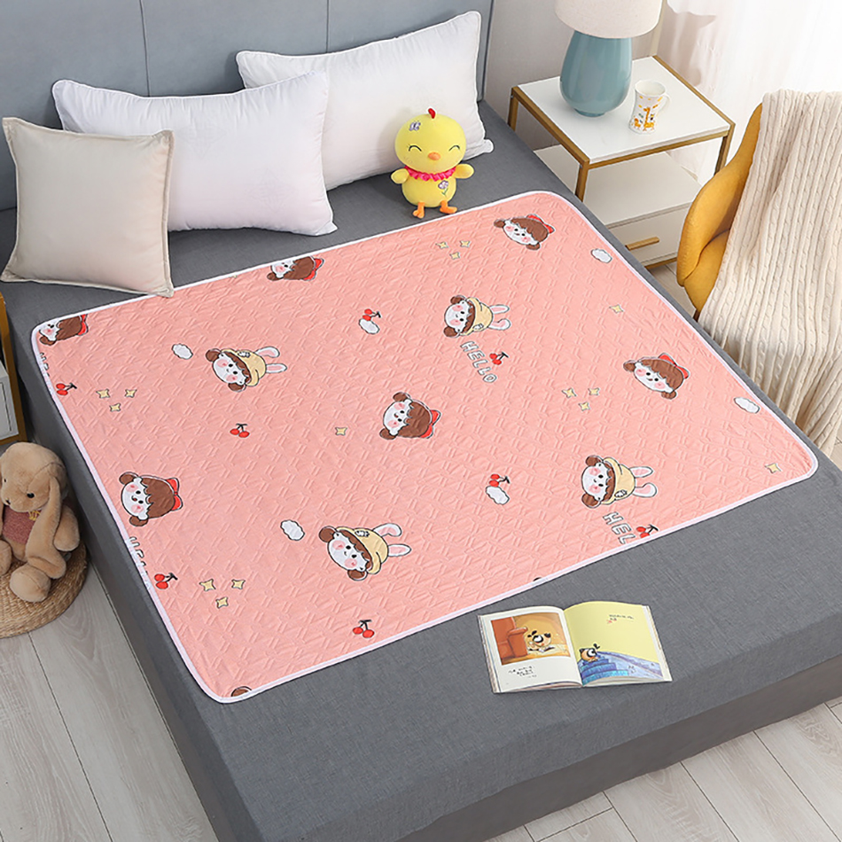 80x120 ซม.4 ชั้นการ์ตูน Dino Heart ผ้าอ้อมกันน้ําล้างทําความสะอาดได้เปลี่ยนแผ่นสําหรับ Night และประจําเดือนป้องกัน baby Care