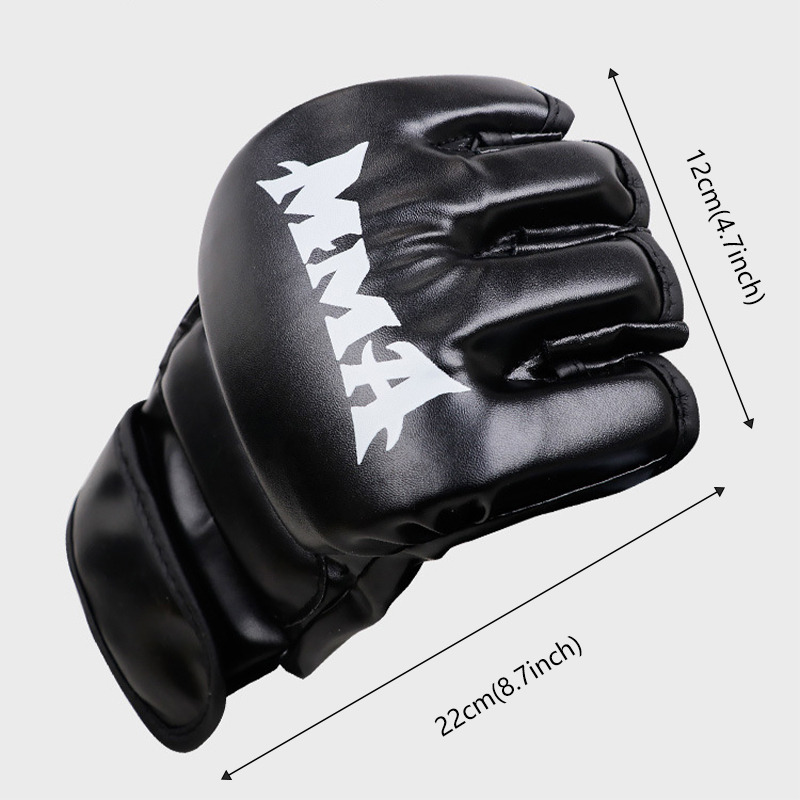 Guantes de entrenamiento de boxeo profesional, cojín de cuero de medio dedo para adultos, Sanda, boxeo, UFC, bolsa de arena para entrenamiento, nudillos