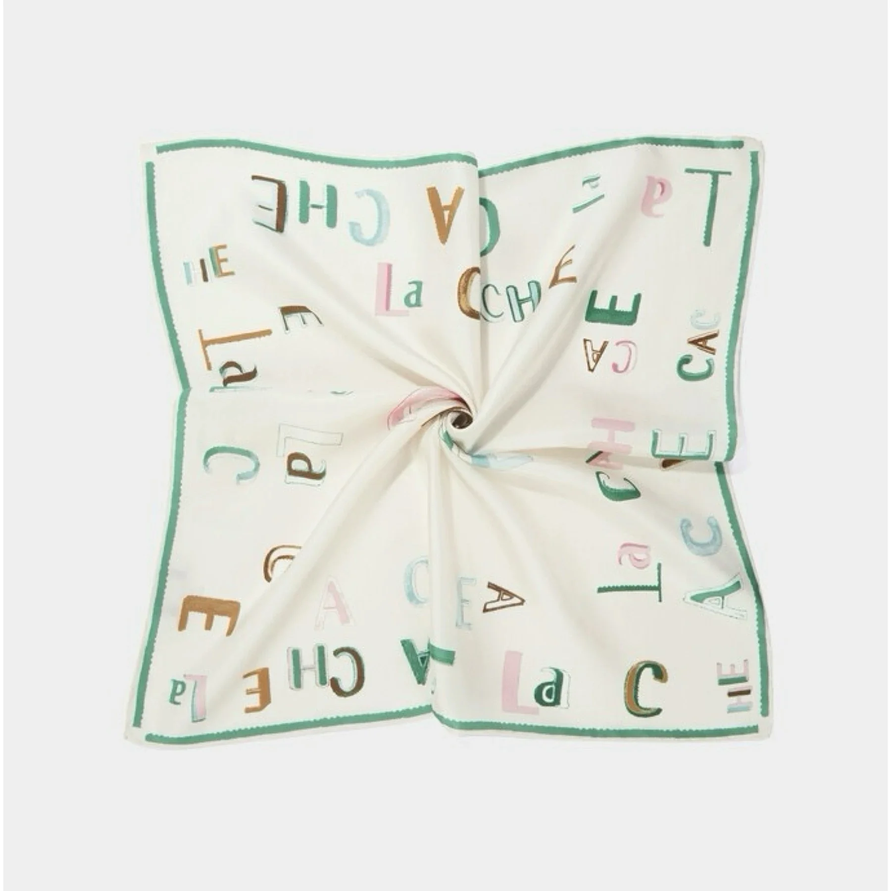 Pañuelo de Seda para Mujer con Estampado de Letras y Colores de Principios de Otoño, Diseño de Limón y Queso, Accesorio Decor...