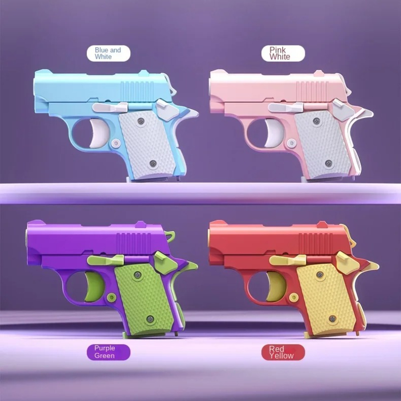 Mini 3D-zwaartekracht bedrukt kinderspeelgoedpistool 1911 Kleurrijk speelgoedpistool Decompressiespeelgoed voor kinderen Volwassenen Verjaardagscadeaus voor jongens