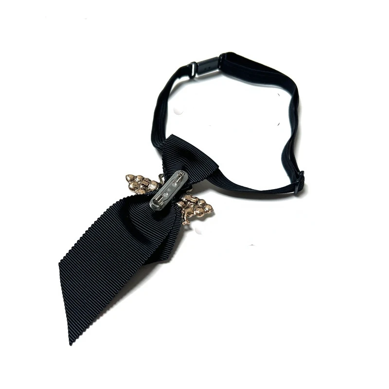 Estilo britânico strass pérola abelha gravata tecido gravatas roupas gravata curta camisa colar para homens e mulheres acessórios