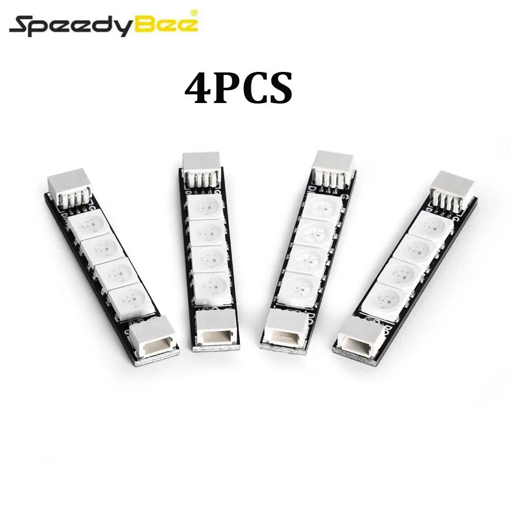 4 pièces SpeedyBee programmable 2812 bras lumière LED Armlight 5V RGB pour RC FPV course Freestyle Whoop Drone quadrirotor Runcam