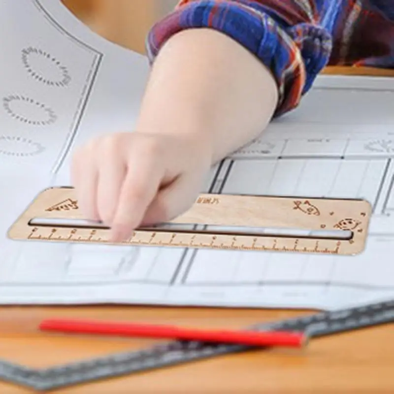 Measuring Ruler Guided Reading Strips Wooden Reading Tracking Rulers Text Guide for Children Students Teachers Accessories
