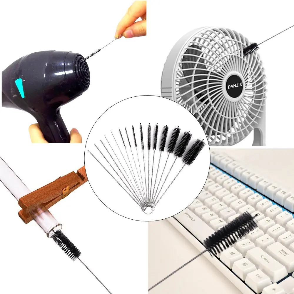 10 Chiếc Chổi Nylon Đa Năng Dụng Cụ Cọ Phun Bàn Chải Làm Sạch Uống Ống Hút Máy May Sơn Xịt Vệ Sinh bàn Chải