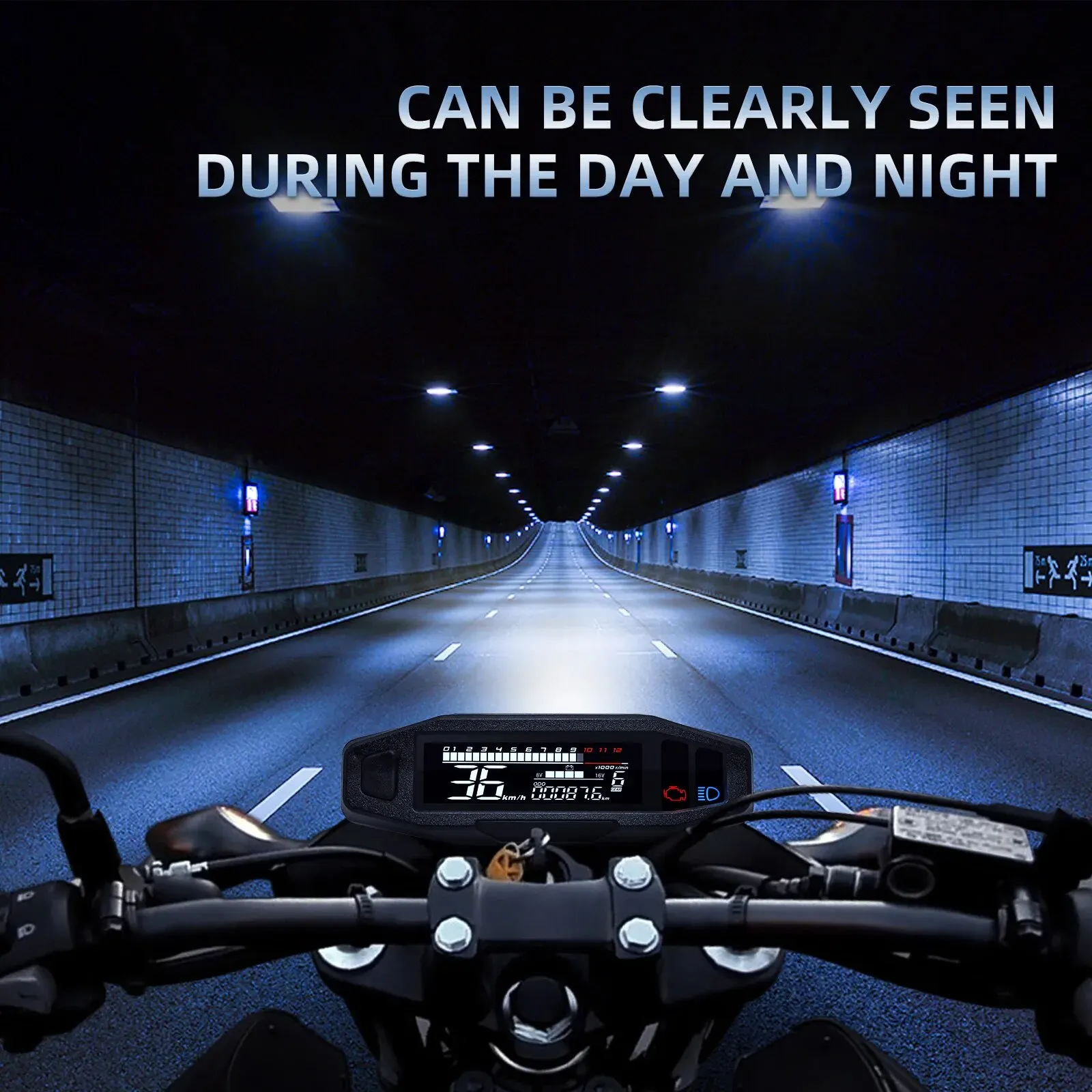 Velocímetro Universal AD para motocicleta, medidor de velocidad Digital, tacómetro LED, Panel de instrumentos, pantalla LCD, soporte Y