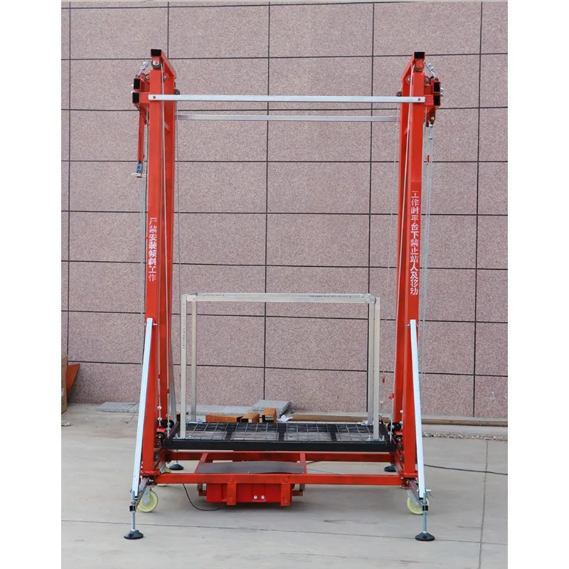 10M Height Electric Mobile Scaffolding Lift 500KG Load Capacity With Emergency Stop Safety System Folding Platform