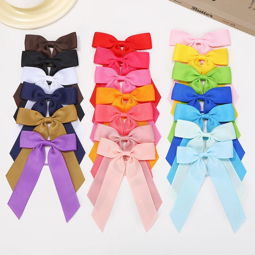 Diademas de cinta dulce para niños pequeños, cuerda para la cabeza con lazo, moda sólida para niñas, sombreros de fiesta, accesorios para el cabello