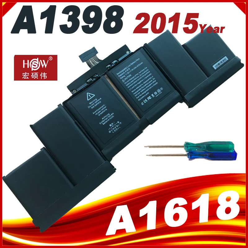 НОВЫЙ аккумулятор для ноутбука A1494 A1618 для Apple Macbook Pro 15 дюймов A1398 Retina (ME293 ME294 MGXA2 MGXC2 конец 2013 г. и середины 2015 г.)