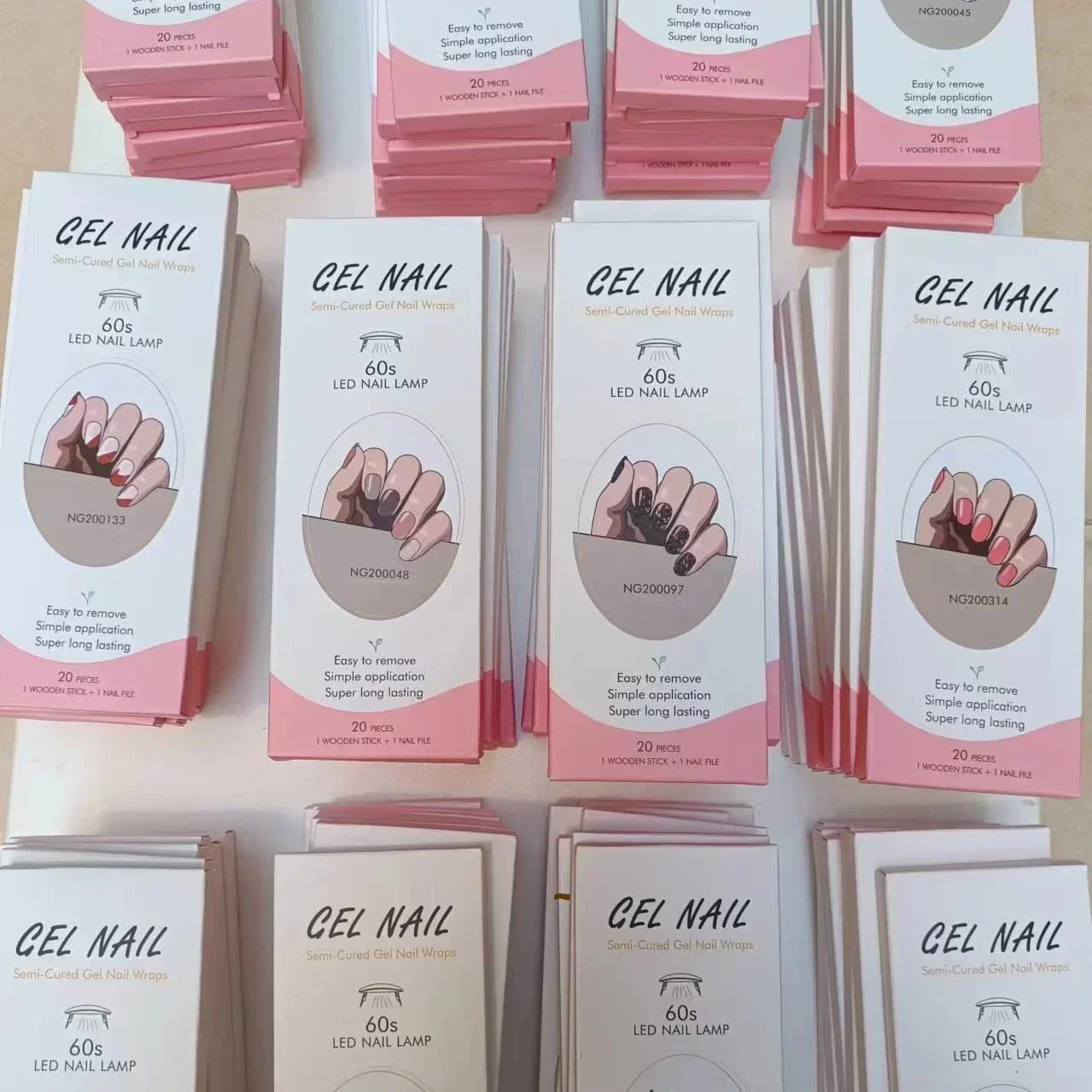 16/20/22Tips Semi-Cured Nail Wraps Halloween Christmas Adhesive Waterproof Long Lasting Gel Nail Stickers set for UV Lamp Need