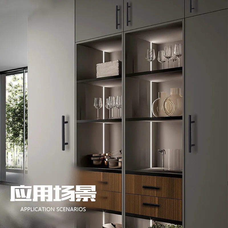 Vàng Đen Tủ Tay Cầm Inox Sáng Bóng Cánh Cửa Tủ Nhà Bếp Núm Đồ Gỗ Ngăn Kéo Kéo Phần Cứng Kéo Thanh Tay Cầm