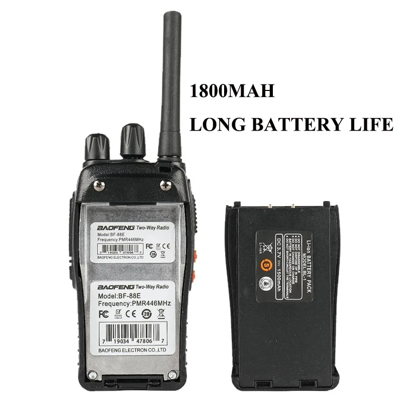 Baofeng BF-88E PMR Handheld Intercom Communicator 16 Kanal Ferngespräch Walkie Talkie 5 W 446 MHz Home Hotel Radio