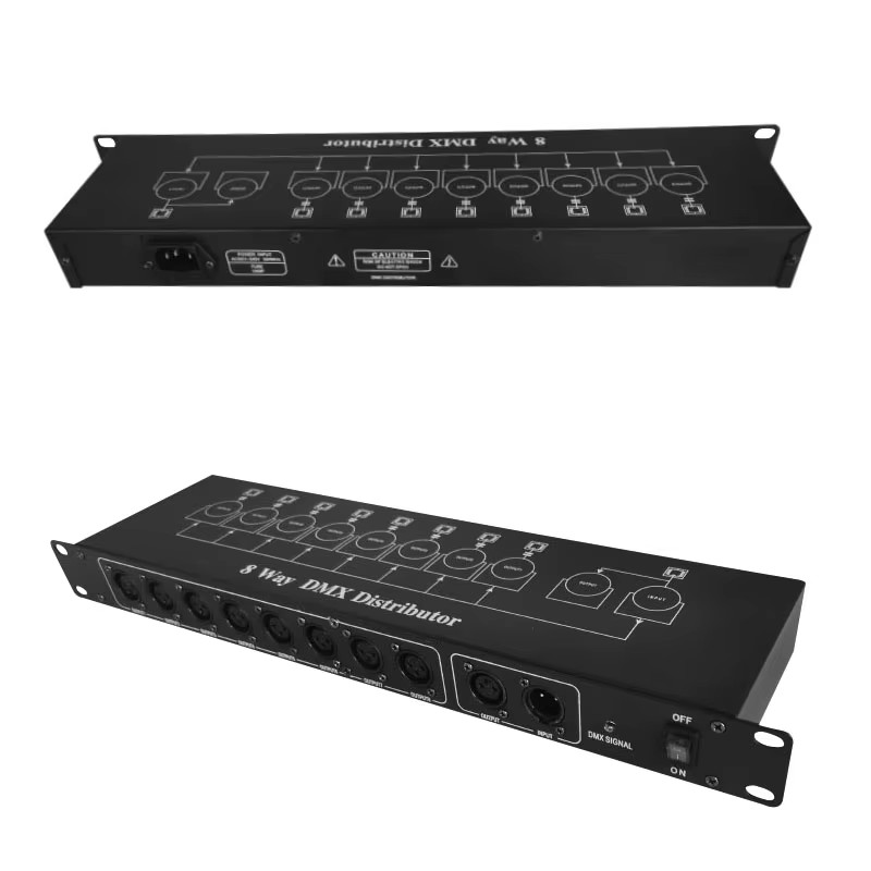 Beste qualität Bühne Licht DMX Signal Verstärker Bühne Licht Controller DMX512 Splitter 8-weg DMX Verteiler für bühne Ausrüstung