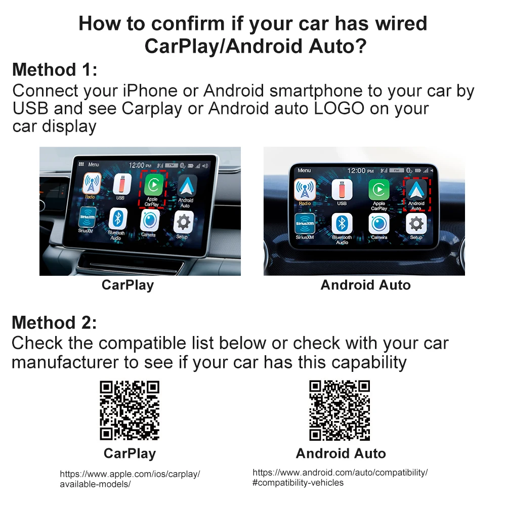 Wired To Wireless Carplay Android Auto 2in1 Wireless Adapter Carplay Wireless Adapter  for OEM Car Stereo with USB Plug and Play