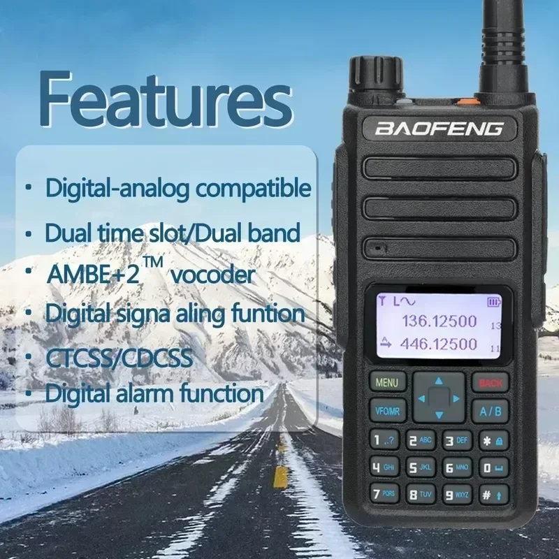 Baofeng tienda oficial DR-1801 Walkie Talkie Digital/analógico DMR de doble banda de largo alcance nivel II Radio mejorada con ranura de doble horario