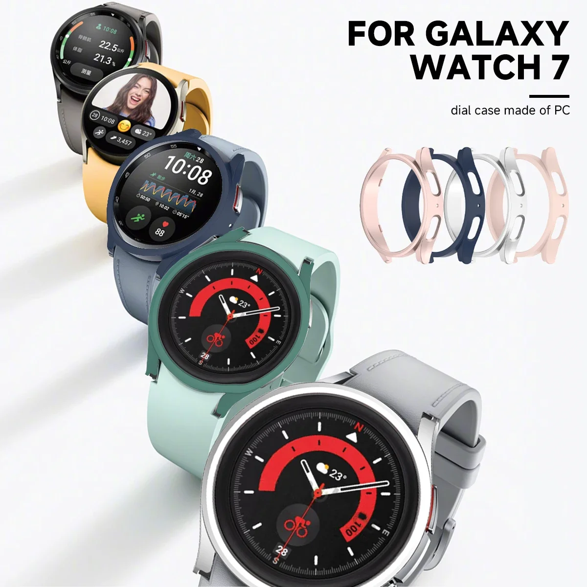 Capa para pc para samsung galaxy watch 7 40mm 44mm capa fosca protetora oca para galaxy watch 7 acessórios para smartwatch