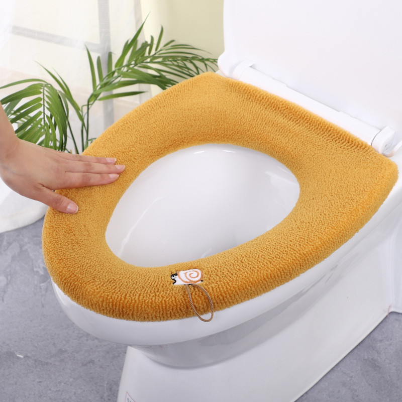 Wc-sitzbezug Matte Badezimmer Wc Deckel Pad Winter Warme Kissen mit Griff Dicker Weiche Waschbar Closes Wärmer Zubehör