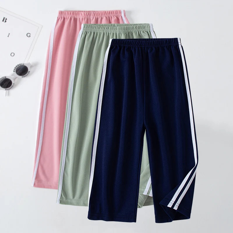 Sommer Kinder dünne Hose mit weitem Bein Jungen und Mädchen Farbe Freizeit sport gerade Hosen bequeme Hosen.