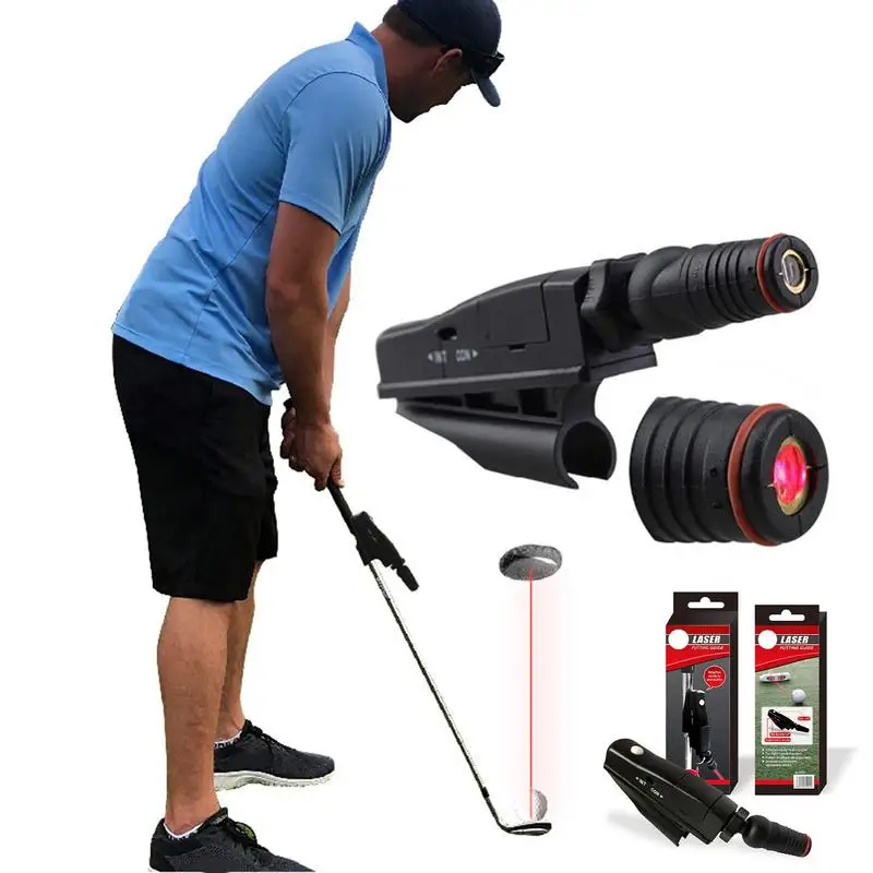 แบบพกพากอล์ฟพัตเตอร์เทรนเนอร์ปรับกอล์ฟพัตเตอร์เลเซอร์กอล์ฟใส่ AIM Corrector Golf Putting AIM Line เครื่องมือ