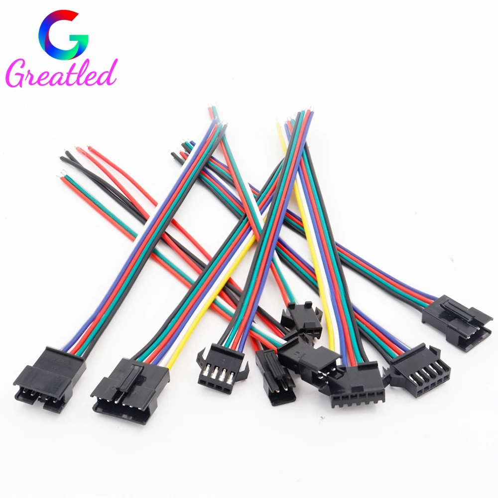 5-100Pair 2pin 3pin 4pin 5pin 6Pin Led JST Connector Male/Female Wire Connector Led Strip Plug For RGB RGBW Light Lamp Adapter